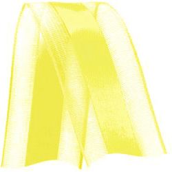 Fita de Voal com Cetim VCE009 38mm Cor 763 Amarelo Gema - 10 metros - Progresso - Rizzo Embalagens