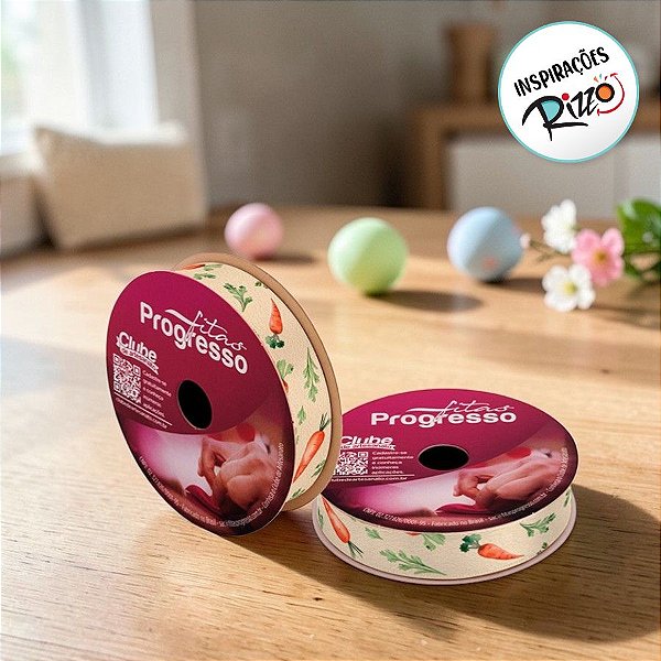 Fita de Cetim 10m x 15mm - Cor 084 - Cenourinhas - Rolo 10 metros - 1 unidade - Progresso - Rizzo