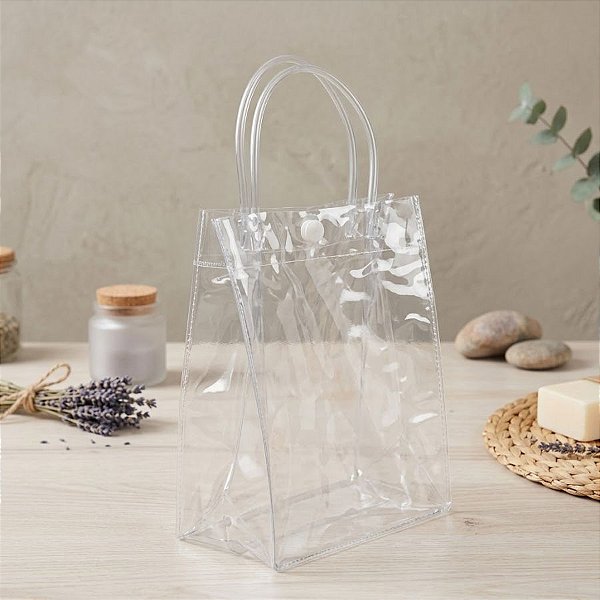 Sacola Transparente Botão - 20x7x25cm - 10 unidades - Rizzo