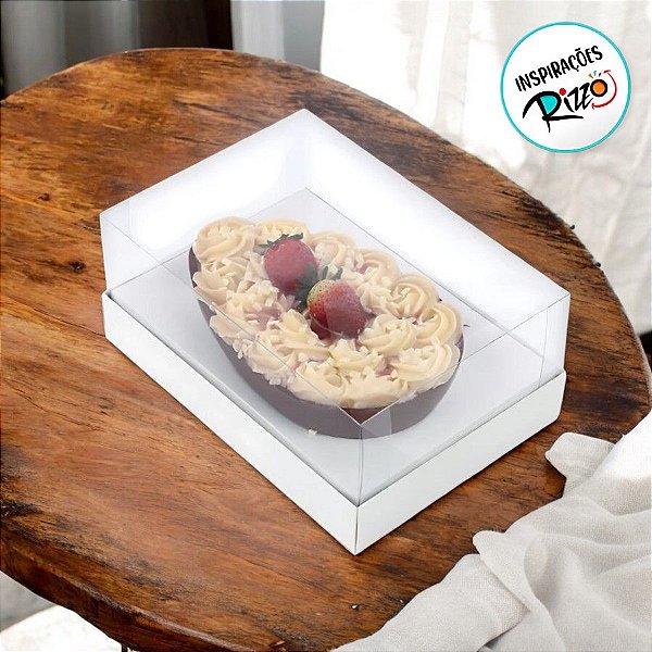 Caixa Para Meio Ovo de Páscoa Horizonte - Branco - 6 unidades - Cromus - Rizzo