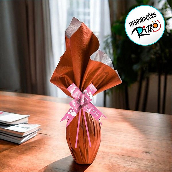 Laço Fácil - Feliz Páscoa Rosa - 10 unidades - Cromus - Rizzo