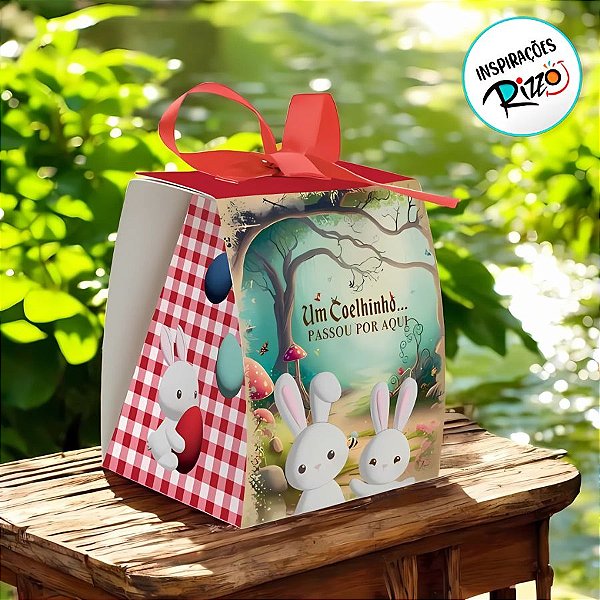 Caixa Para Lembrancinhas De Páscoa - Contos De Páscoa - 8x7x9,5cm - 10 unidades - Cromus - Rizzo