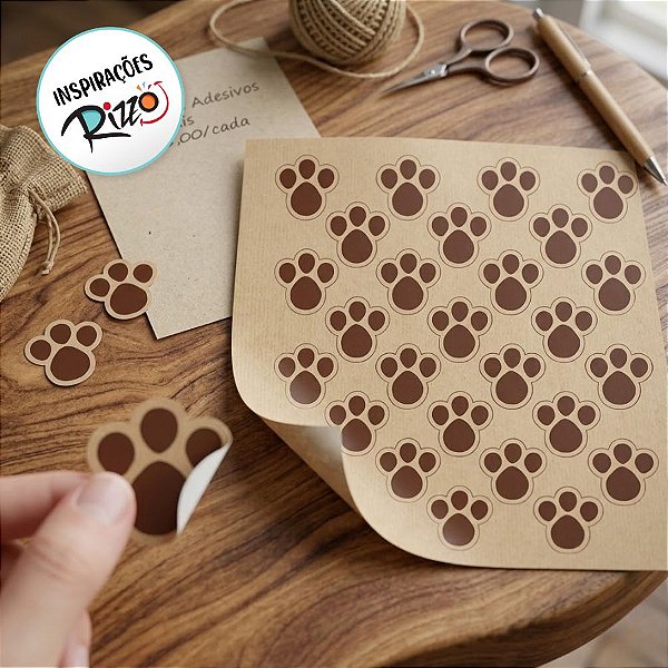 Adesivo De Páscoa Pegadas - Pegadas Marrom - 16 unidades - Cromus - Rizzo