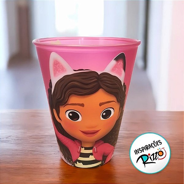 Copo Plástico Casa Mágica Da Gabby - Rosa - 320ml - 1 unidade - Plasútil - Rizzo
