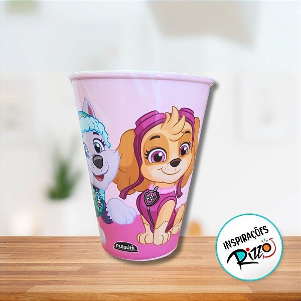 Copo Plástico Patrulha Canina - Rosa - 280ml - 1 unidade - Plasútil - Rizzo