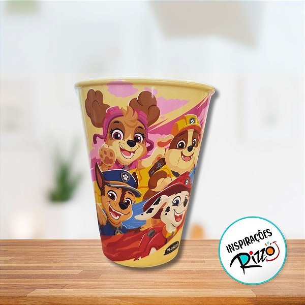 Copo Plástico Patrulha Canina - Amarelo - 280ml - 1 unidade - Plasútil - Rizzo