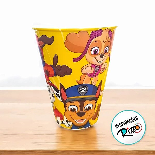Copo Plástico Patrulha Canina - Amarelo - 280ml - 1 unidade - Plasútil - Rizzo