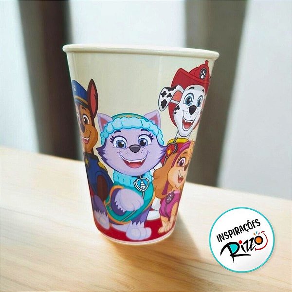 Copo Plástico Patrulha Canina - Vermelho e Creme - 280ml - 1 unidade - Plasútil - Rizzo