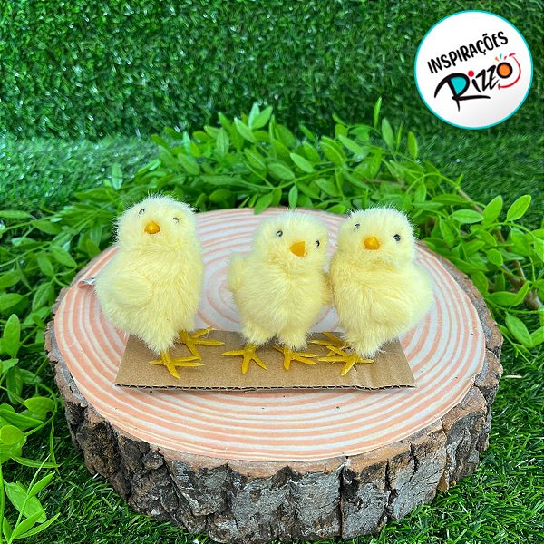 Enfeite Decorativo de Páscoa- Trio de Pintinhos Amarelos - 7cm - 1 unidade - Cromus - Rizzo