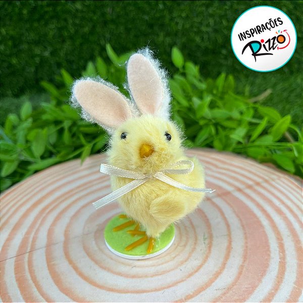 Enfeite Decorativo de Páscoa - Pintinho Olhando para Esquerda - 9cm - 1 unidade - Cromus - Rizzo