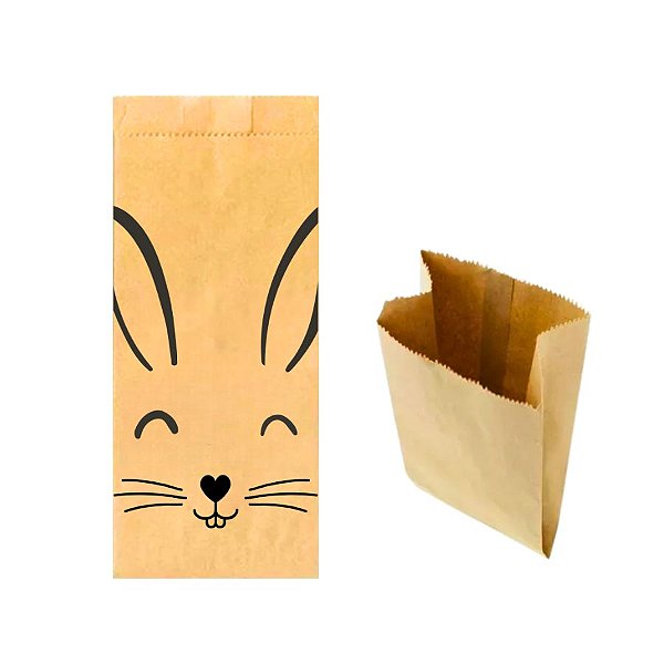 Saco De Papel Kraft Decorado - Coelhinho - Ref 2340 - 19x10cm - 15 unidades - Stickr - Rizzo