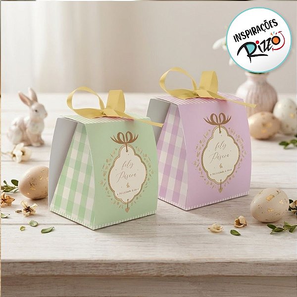 Caixa Para Lembrancinhas De Páscoa - Quinn Compose - 8x7x9,5cm - 10 unidades - Cromus - Rizzo