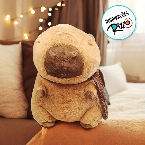 Capivara De Pelúcia Marrom Com Cachecol - 30cm - 1 unidade - Rizzo - Rizzo