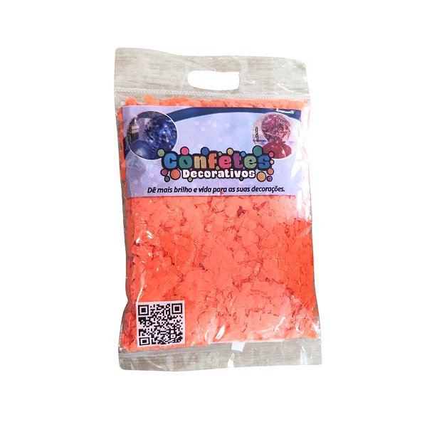 Confete Mini Picadinho 25g - Laranja Neon - 1 unidade - Rizzo