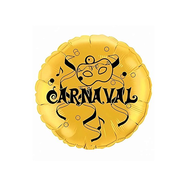 Balão de Festa Metalizado De Carnaval 20" 50cm - Ouro - 1 unidade - Rizzo