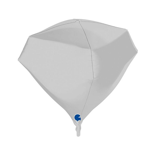 Balão de Festa Metalizado 18" 45cm - Diamante Branco Satin - 1 unidade - Rizzo