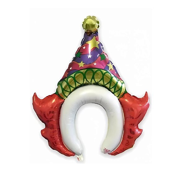 Balão de Festa Metalizado 16" 40cm - Tiara De Palhaço - 1 unidade - Rizzo