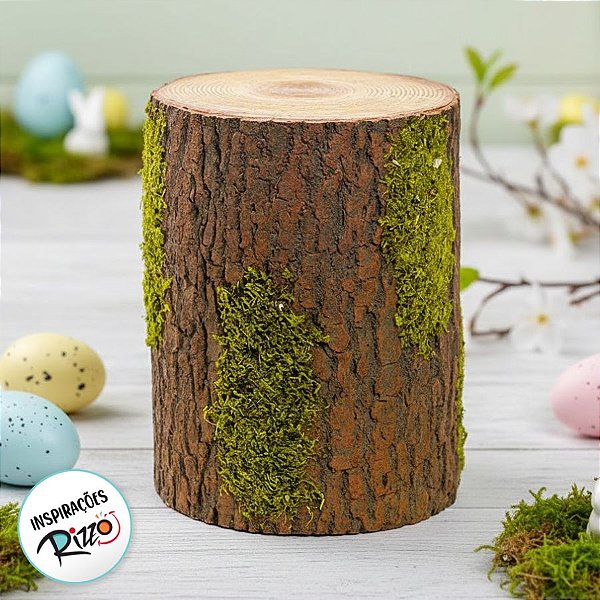 Tronco Decorativo Rústico Musgo G - 25cm x 15cm - Linha Rustic - 1 unidade - Cromus - Rizzo