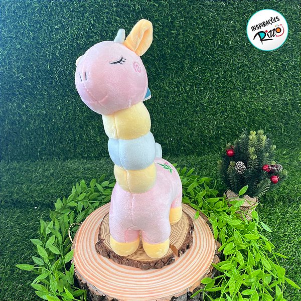 Girafa de Pelúcia Rosa - 28cm - 1 unidade - Rizzo