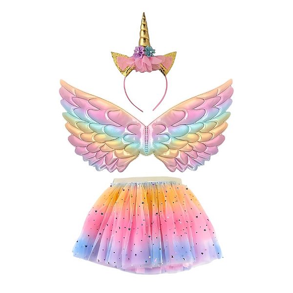 Kit Fantasia Carnaval - Unicórnio - Rosa - 1 unidade - Rizzo - Rizzo