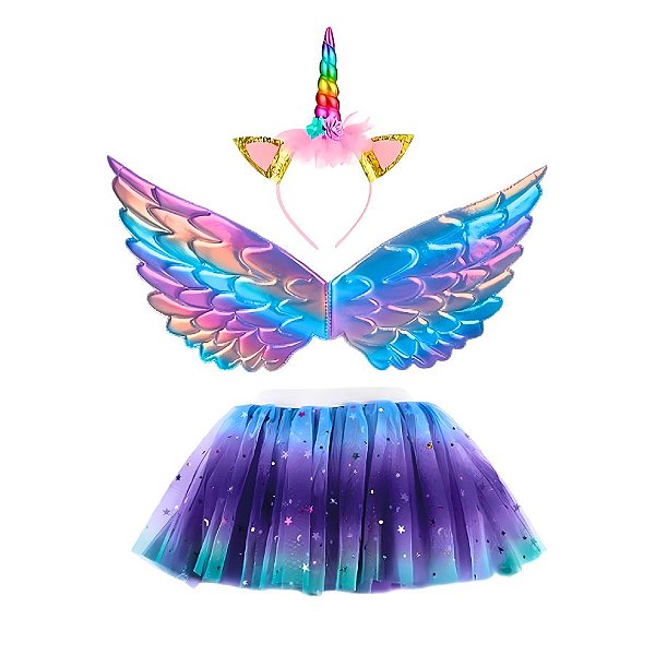 Kit Fantasia Carnaval - Unicórnio - Lilas - 1 unidade - Rizzo - Rizzo