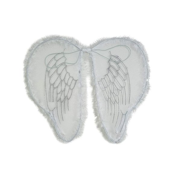 Adereço De Carnaval - Asa De Anjo Com Pluma - Branco - 37x46cm - 1 unidade - Rizzo - Rizzo