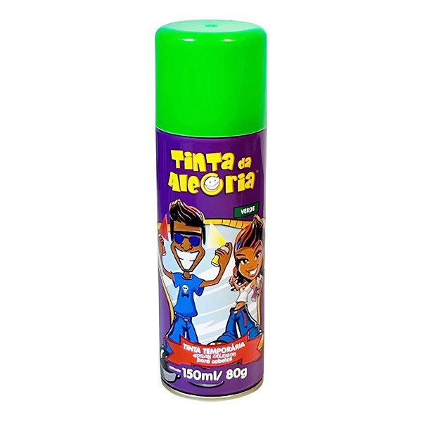 Tinta Spray para Cabelos 150 mL - Verde - Tinta da Alegria - 1 unidade - Rizzo