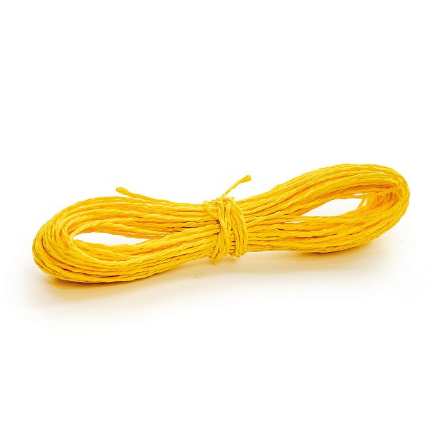 Fio Decorativo de Papel Torcido Amarelo - 2mm x 20 metros - Cromus Páscoa - Rizzo Embalagens