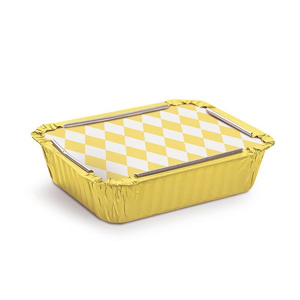 Marmitinha Losango Amarelo M 8,5x6,5x2,5cm - 12 unidades - Cromus - Rizzo Embalagens