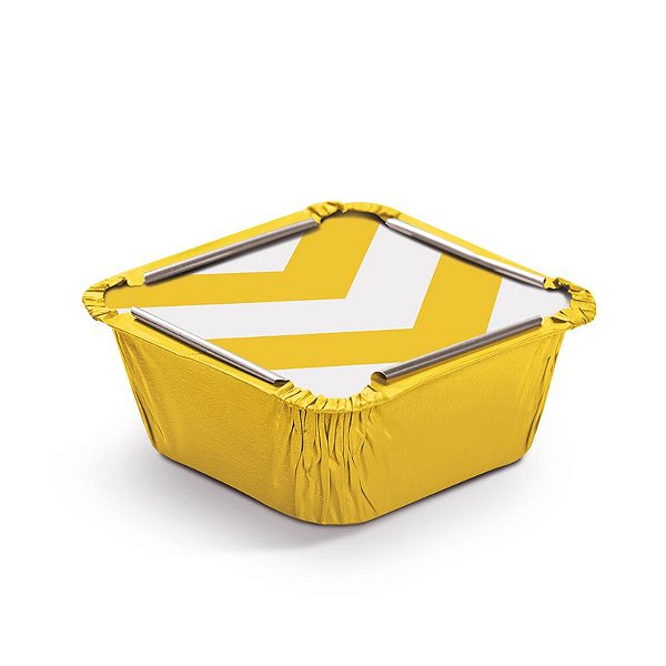 Marmitinha Missoni Amarelo P 5,5x5,5x3cm - 12 unidades - Cromus - Rizzo Embalagens