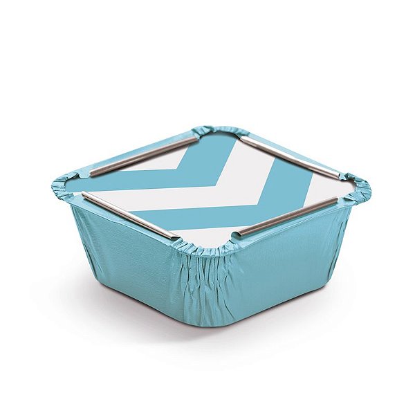 Marmitinha Missoni Azul P 5,5x5,5x3cm - 12 unidades - Cromus - Rizzo Embalagens