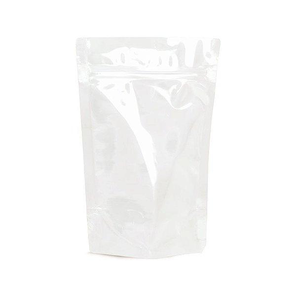 Sacolinha Metalizada com Zip 12x16cm Pérola - 08 unidades - Cromus - Rizzo Embalagens