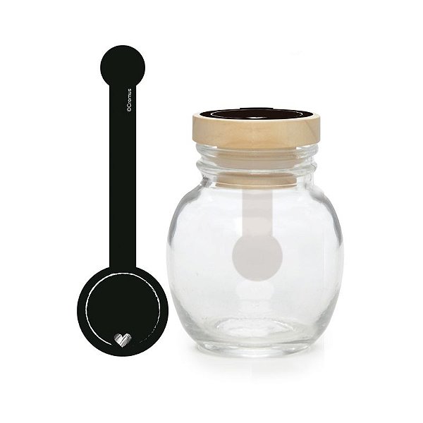 Potinho de Vidro com Lacre Adesivo Felizes para Sempre 7,5x4x13cm  - 08 unidades - Cromus - Rizzo Embalagens