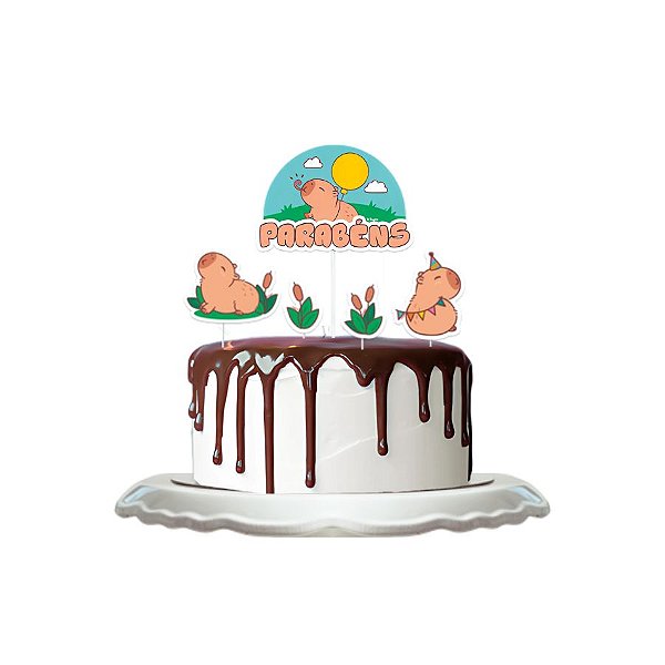 Decoração de Bolo - Cenário Capivara - 14,5cm - 5 unidades - Regina - Rizzo