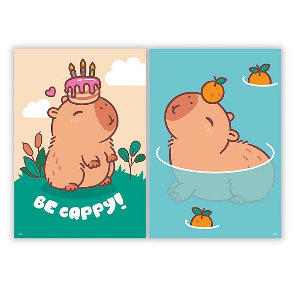 Cartaz Decorativo - Capivara - 31x45cm - 2 unidades - Regina - Rizzo