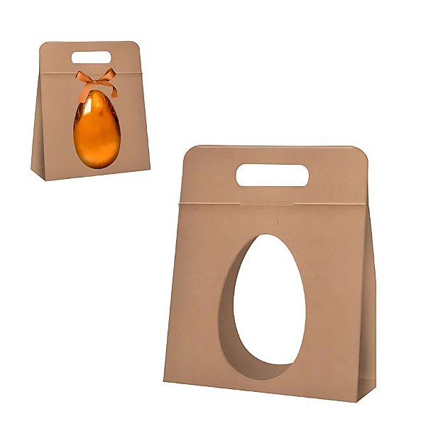 Sacola Com Alça Para Ovo 350g - Kraft - 6,5x18x24,5cm - 1 unidade - Rizzo