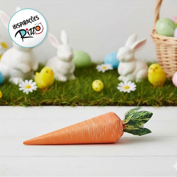 Enfeite Decorativo De Páscoa - Cenoura De Papel - 29,5x6,5cm - 5 unidades - Rizzo