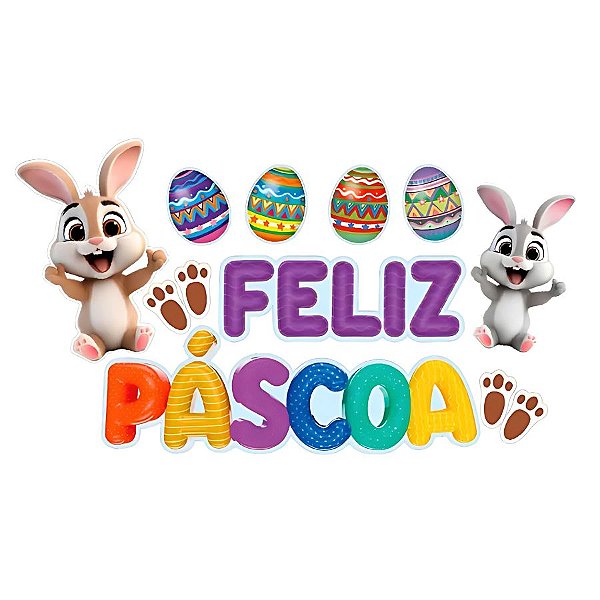 Kit Painel Decorativo - Feliz Páscoa - 1 unidade - Rizzo