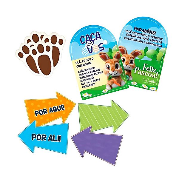 Kit Caça Aos Ovos De Páscoa Com Plaquinhas - 1 unidade - Rizzo