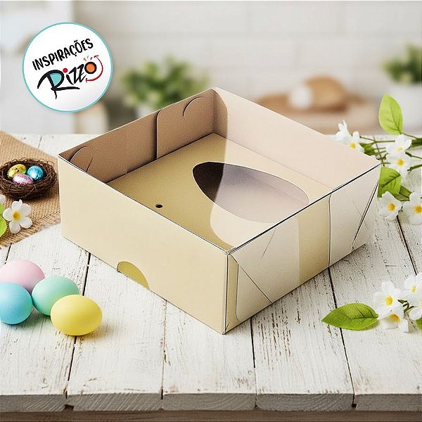 Caixa para Meio Ovo 50g - 10x10x4cm - Kraft - 5 unidades - ASSK - Rizzo