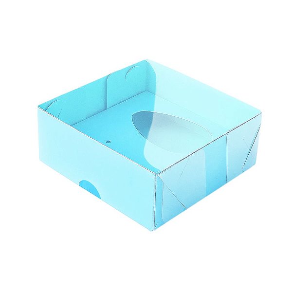 Caixa Ovo de Colher - Meio Ovo de 50g a 80g - 10cm x 10cm x 4cm - Azul - 5unidades - Assk - Páscoa Rizzo Embalagens