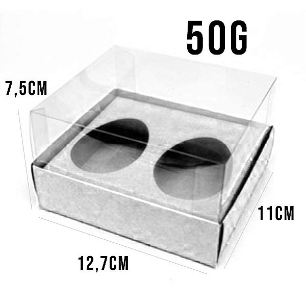 Caixa para 2 Meio Ovos de 50g - Azul - 11x12,7x7,5cm - 5unidades - Assk - Páscoa Rizzo Embalagens