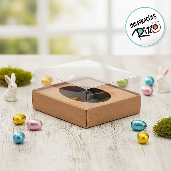 Caixa para Meio Ovo de 100g - 11x12x7cm - Kraft - 5 unidades - ASSK - Rizzo