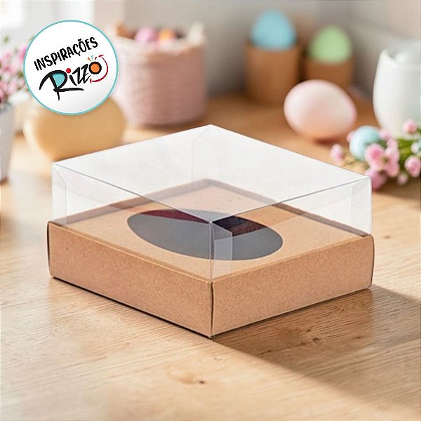 Caixa para Meio Ovo de 250g - 20x13x8,8cm - Kraft - 5 Unidades - Assk - Rizzo