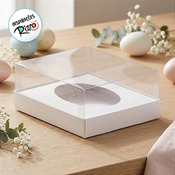 Caixa para Meio Ovo de 250g - 20x13x8,8cm - Branca - 5unidades - Assk - Páscoa Rizzo Embalagens