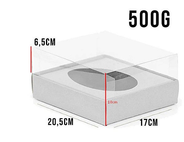 Caixa Ovo de Colher - Meio Ovo de 500g - 20,5cm x 17cm x 9,7cm - Branca - 5unidades - Assk - Rizzo