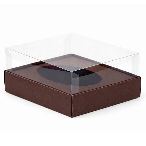 Caixa para Meio Ovo de 500g - 20,5x17x9,7cm - Marrom - 5unidades - Assk - Páscoa Rizzo Embalagens