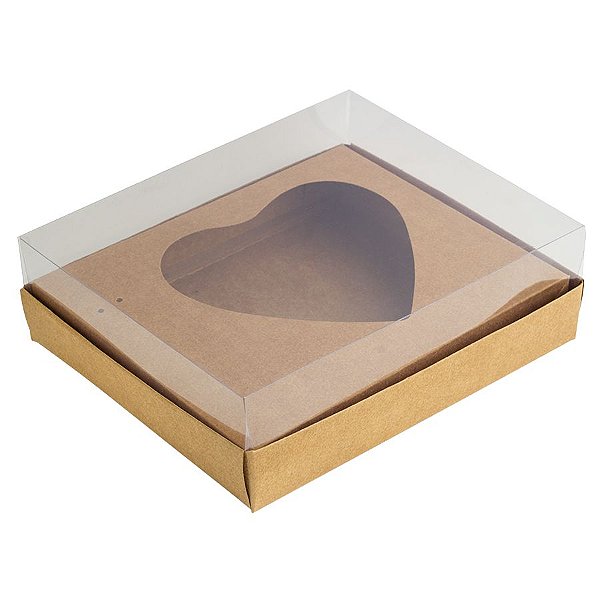 Caixa Coração de Colher - Meio Coração de 500g - 20,5cm x 17cm x 6,5cm - Kraft - 5unidades - Assk - Páscoa Rizzo Embalagens
