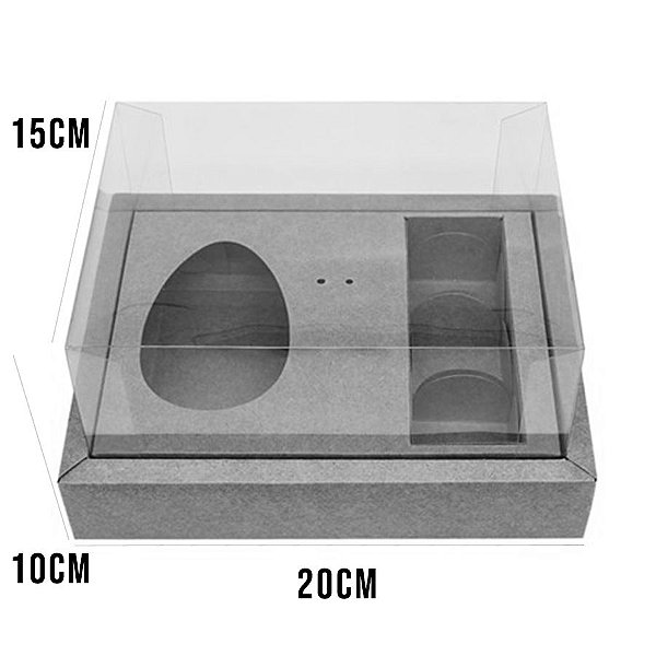 Caixa para Meio Ovo de 100g a 150g e 3 Bombons - 20x15x10cm - Kraft - 5 unidades - ASSK - Rizzo