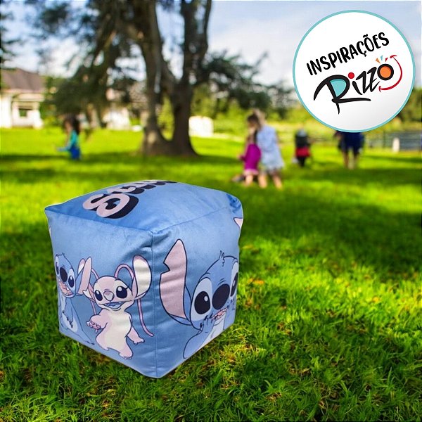 Almofada Stitch formato de cubo - 25x25cm - 1 unidade - Disney Original - Rizzo